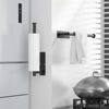 Picture of ASTOFLI Paper Towel Holder Under Cabinet No Drilling, Self Adhesive Paper Towel Holder Wall Mount for Kitchen,RV, Matte Black Paper Towel Holder 304 Stainless Steel, Under Cabinet Paper Towel Holder