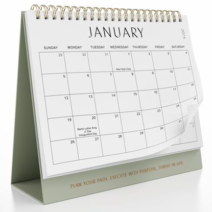 Picture of Aesthetic Desk Calendar 2025-2026 - Runs from January 2025 until June 2026 - Beautiful Small Flip Desktop Calendar for Easy Organizing