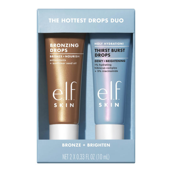 Picture of e.l.f. SKIN The Hottest Drops Duo, Holy Hydration! Thirst Burst Drops & Bronzing Drops Skincare Set, For A Dewy, Sun-Kissed Look, Vegan & Cruelty-Free