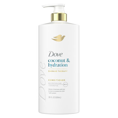 Picture of Dove Conditioner Coconut & Hydration for Dry Hair with Bio-Protein Care Technology and Coconut Oil 28 Fl Oz