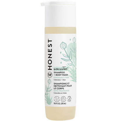 Picture of The Honest Company 2-in-1 Cleansing Shampoo + Body Wash | Gentle for Baby | Naturally Derived, Tear-free, Hypoallergenic | Fragrance Free Sensitive, 10 fl oz