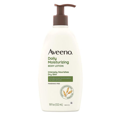 Picture of Aveeno Daily Moisturizer, Body Lotion, For Dry Skin, Prebiotic Oat Fragrance Free, 18 fl. oz, Pack of 1