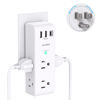 Picture of Surge Protector Outlet Extender - with Rotating Plug, 6 AC Multi Plug Outlet with 3 USB Ports (1 USB C), 1800J Wall Charger, 3-Sided Power Strip with Spaced Outlet Splitter for Home, Office, Travel