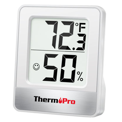 Picture of ThermoPro TP49 Digital Hygrometer Indoor Thermometer Humidity Meter Room Thermometer with Temperature and Humidity Monitor Mini Hygrometer Thermometer