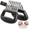 Picture of Gorilla Grip Powerful Stainless Steel Meat Shredder Claws, Shred Rotisserie Chicken, Pulled Pork, Carve Ham Faster, Oversized 7 Claw Design Food Shredding Fork, Kitchen Smoker BBQ Tool, Black