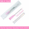 Picture of 100 Pack 18Ga 1 Inch Sterile Disposable Injection Needle with Cap for Scientific and Industrial Dispensing Needl Accessories