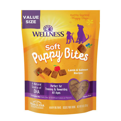 Picture of Wellness Soft Puppy Bites Healthy Grain-Free Treats for Training, Dog Treats with Real Meat and DHA, No Artificial Flavors (Lamb & Salmon, 8-Ounce Bag)