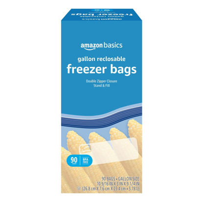 Picture of Amazon Basics Freezer Gallon Bags, 90 Count (Previously Solimo)