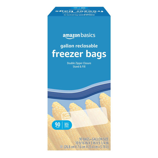 Picture of Amazon Basics Freezer Gallon Bags, 90 Count (Previously Solimo)