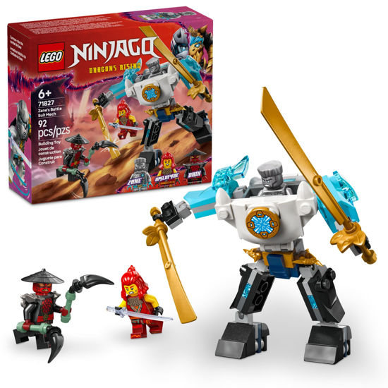 Picture of LEGO NINJAGO Zane's Battle Suit Mech Ninja Toy - Building Toy for Pretend Play for Kids, Boys and Girls, Ages 6+ - with 3 Minifigures - Gift Idea for Birthdays - 71827