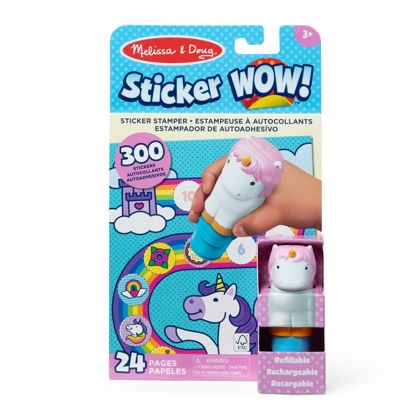 Picture of Melissa & Doug Sticker WOW!™ 24-Page Activity Pad and Sticker Stamper, 300 Stickers, Arts and Crafts Fidget Toy Collectible Character - Unicorn - FSC Certified
