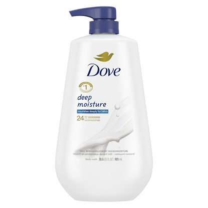 Picture of Dove Body Wash with Pump Deep Moisture For Dry Skin Moisturizing Skin Cleanser with 24hr Renewing MicroMoisture Nourishes The Driest Skin 30.6 oz