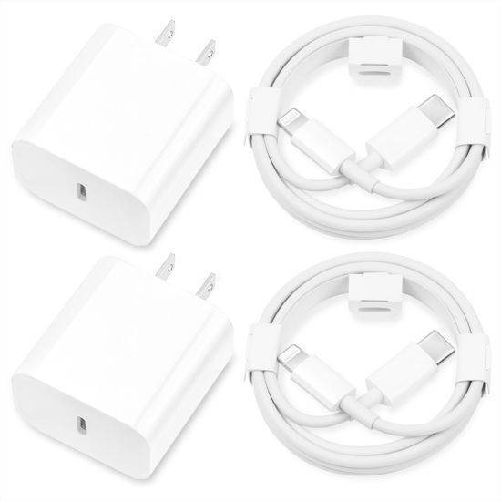 Picture of iPhone Charger Fast Charging,[MFi Certified] 2Pack 20W Type C Fast Charger Block with 6FT USB C to Lightning Cable Compatible for iPhone 14/13/12/11 Pro Max/11/Xs Max/XR/X,iPad,AirPods Pro