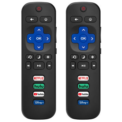 Picture of (Pack of 2) Replacement-Remote-Control for Roku-TV,Compatible for TCL Roku/Hisense Roku/Onn Roku/Philips Roku Smart TVs(Not for Stick and Box)