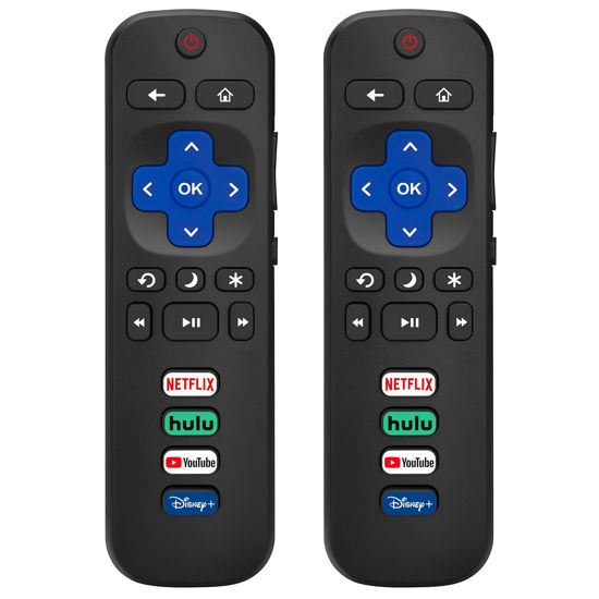 Picture of (Pack of 2) Replacement-Remote-Control for Roku-TV,Compatible for TCL Roku/Hisense Roku/Onn Roku/Philips Roku Smart TVs(Not for Stick and Box)