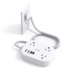 Picture of Cruise Ship Essentials, Travel Power Strip with USB C, Flat Plug Extension Cord with 3 Outlets 4 USB Ports(2 USB C), 5 ft Desk Wall Outlet Extender, Non Surge Protector for Cruise, Dorm Room, ETL