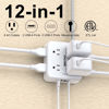 Picture of Surge Protector Power Strip - CHCORE 5Ft Braided Extension Cord with 8 Outlets with 4 USB (2 USB C) Charging Ports, Flat Plug Multi Plug Outlet Extender Charging Station for Home Office, ETL, White