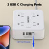 Picture of Surge Protector Power Strip - CHCORE 5Ft Braided Extension Cord with 8 Outlets with 4 USB (2 USB C) Charging Ports, Flat Plug Multi Plug Outlet Extender Charging Station for Home Office, ETL, White