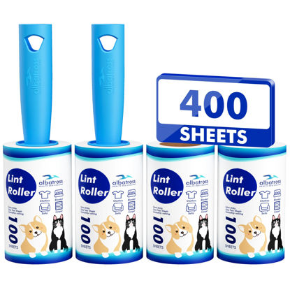 Picture of Extra Sticky Lint Roller, Mega Value Set 400 Sheets for Pet Hair Removal, Dog and Cat Lint Remover for Clothes, Furniture, Carpet