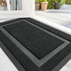 Picture of OLANLY Front Door Mat Indoor Outdoor Entrance, Waterproof All-Season, All-Weather Doormat, Sturdy Natural Rubber, Fade Resistant, Low Profile, Easy Clean Patio Porch Entryway Mat, 29.5x17, Black