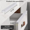 Picture of Snugly Fit 18" Length Cabinet Door Protector, Flexible Slip-On Plastic Edge Guard, Thin Transparent Cabinet Edge Protectors to Prevent Wear, Chipping, Discoloration, Cabinet Bumpers, 3/4" Thick, 2 PCS