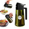 Picture of YARRAMATE 16oz/470ml Light-Blocking Dark Oil Sprayer for Cooking, 2 in 1 Olive Oil Dispenser Bottle for Kitchen, Premium Dark Green Glass Oil Bottle, Food-Grade Oil Mister for Air Fryer, BBQ (Black)