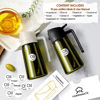 Picture of YARRAMATE 16oz/470ml Light-Blocking Dark Oil Sprayer for Cooking, 2 in 1 Olive Oil Dispenser Bottle for Kitchen, Premium Dark Green Glass Oil Bottle, Food-Grade Oil Mister for Air Fryer, BBQ (Black)