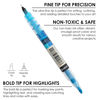 Picture of Grabie Dual Tip Brush Pens (3.5mm Chisel Tip + 0.5mm Needle Tip), Gel Pens, Gel Ink Pens For Journaling,Dual-Tip Notetaking Pen Set, Highlighters for Adult Coloring Books, Note Taking and Lettering