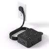 Picture of Power Strip Surge Protector, 5Ft Ultra Thin Flat Plug Extension Cord with Multiple Outlets, 8 Widely Outlet Extender with 4 USB Ports(2 USB C), 1080J Wall Mount for College Dorm Room Essentials Black