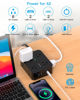 Picture of Power Strip Surge Protector, 5Ft Ultra Thin Flat Plug Extension Cord with Multiple Outlets, 8 Widely Outlet Extender with 4 USB Ports(2 USB C), 1080J Wall Mount for College Dorm Room Essentials Black