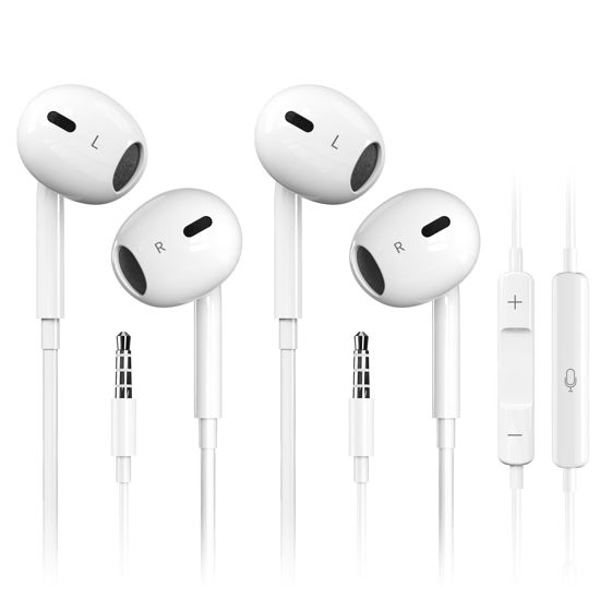 Picture of Antool Wired Earbuds,【Ultra Clear Calls & no Noise】 Headphones Earbuds Wired 3.5mm, in-Ear Earphones with Mic, Compatible with iPhone/iPad/Android/Laptop/PC 【2 Pack】
