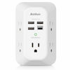 Picture of Addtam USB Wall Charger Surge Protector 5 Outlet Extender with 4 USB Charging Ports (1 USB C Outlet) 3 Sided 1800J Power Strip Multi Plug Outlets Wall Adapter Spaced for Home Travel Office ETL Listed
