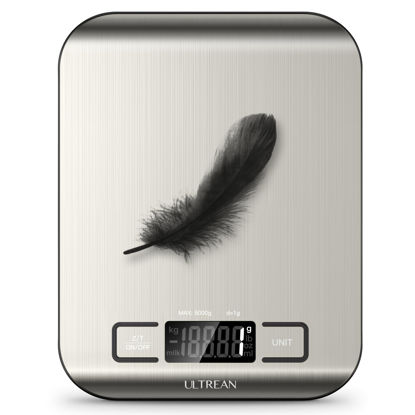 Picture of Ultrean Food Scale, Digital Kitchen Scale Weight Grams and Ounces for Baking Cooking and Meal Prep, 6 Units with Tare Function, 11lb (Batteries Included)