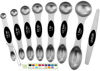 Picture of Spring Chef Magnetic Measuring Spoons Set with Strong N45 Magnets, Heavy Duty Stainless Steel Metal, Fits in Most Kitchen Spice Jars for Baking & Cooking, BPA Free, Black, Set of 8 with Leveler