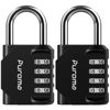 Picture of Puroma 2 Pack Combination Lock 4 Digit Locker Lock Outdoor Waterproof Padlock for School Gym Locker, Sports Locker, Fence, Toolbox, Gate, Case, Hasp Storage (Black)