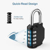 Picture of Puroma 2 Pack Combination Lock 4 Digit Locker Lock Outdoor Waterproof Padlock for School Gym Locker, Sports Locker, Fence, Toolbox, Gate, Case, Hasp Storage (Black)