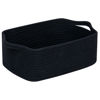 Picture of CubesLand Cute and Durable Small Cotton Rope Basket for Organizing, Woven Closet Storage Bin,Shelves Closet Storage Basket, Bathroom Storage Organizer Bin, Nursery Toy Basket Bin, Black Basket