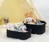 Picture of CubesLand Cute and Durable Small Cotton Rope Basket for Organizing, Woven Closet Storage Bin,Shelves Closet Storage Basket, Bathroom Storage Organizer Bin, Nursery Toy Basket Bin, Black Basket