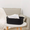 Picture of CubesLand Cute and Durable Small Cotton Rope Basket for Organizing, Woven Closet Storage Bin,Shelves Closet Storage Basket, Bathroom Storage Organizer Bin, Nursery Toy Basket Bin, Black Basket