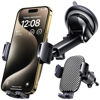Picture of Qifutan Car Phone Holder Mount Phone Mount for Car Windshield Dashboard Air Vent Universal Hands Free Automobile Cell Phone Holder Fit for iPhone Smartphone Carbon Fiber