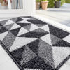 Picture of OLANLY Door Mat Indoor Entrance Washable 32x20, Odor-Free Low-Profile Front Back Geometric Doormat, Absorbent Resist Dirt Entry Carpet, Easy to Clean Sturdy Inside Floor Mats for Entryway, Black