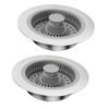 Picture of Gitohoni 3 in 1 Kitchen Sink Drain Strainer - 2 Pcs Universal Stainless Steel Pop Up Sink Stopper with Anti-Clogging Sink Food Catcher Basket for US Standard 3-1/2 Inch Drain Filter