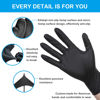 Picture of FINITEX - Black Nitrile Disposable Gloves, 5mil, Powder-free, Medical Exam Gloves Latex-Free 100 PCS For Cleaning Food (Large)