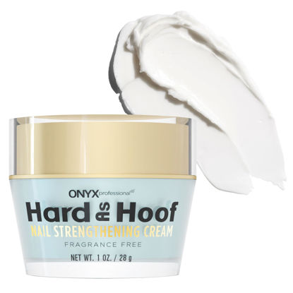 Picture of Onyx Professional Hard As Hoof Nail Strengthening Cream, Unscented Nail Growth & Conditioning Cuticle Cream Stops Splits, Chips, Cracks & Strengthens Nails, 1 oz