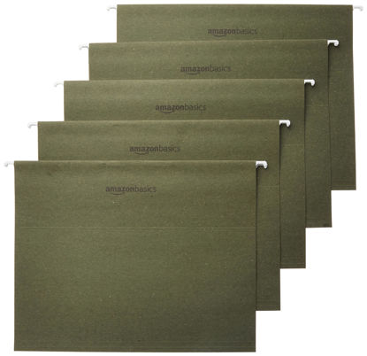 Picture of Amazon Basics Hanging Organizer File Folder, Letter Size, Green - Pack of 25