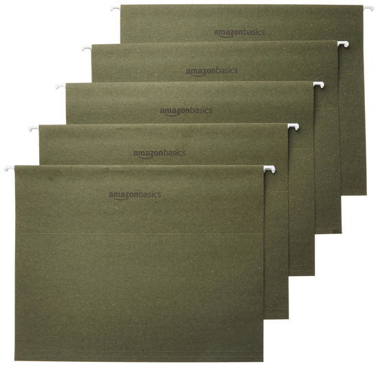 Picture of Amazon Basics Hanging Organizer File Folder, Letter Size, Green - Pack of 25