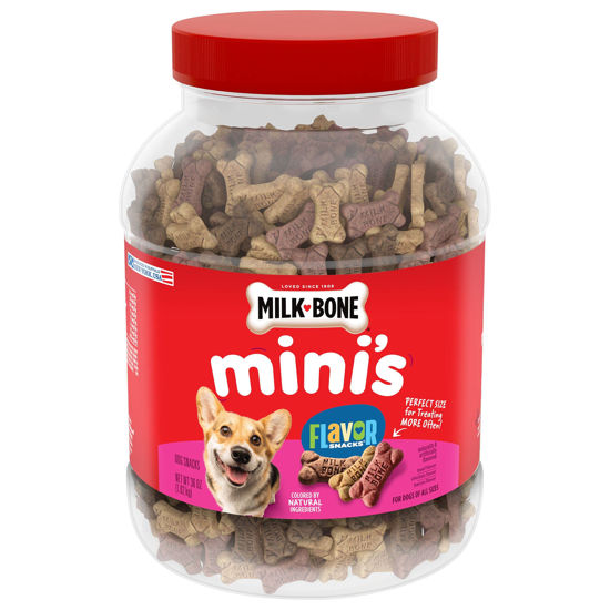 Picture of Milk-Bone Flavor Snacks Mini Dog Biscuits, Flavored Crunchy Dog Treats, 36 Ounce Container