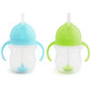 Picture of Munchkin Any Angle Sippy Cup for Toddlers, Weighted Straw Trainer Cup with Click Lock Lid, 7 Ounce, 2 Pack, Blue/Green