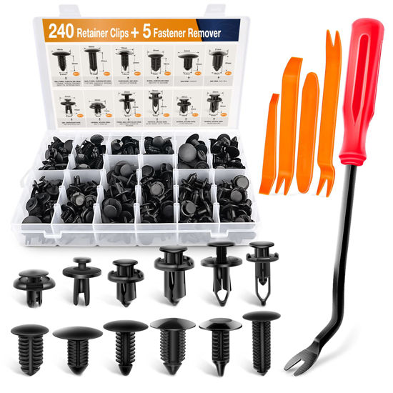 Picture of GOOACC - GRC-33 240PCS Bumper Retainer Clips Car Plastic Rivets Fasteners Push Retainer Kit Most Popular Sizes Auto Push Pin Rivets Set -Door Trim Panel Fender Clips for GM Ford Toyota Honda Chrysler