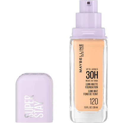 Picture of Maybelline Super Stay Lumi-Matte Foundation, Lightweight and Buildable Full Coverage Foundation Makeup For Up To 30HR Wear, 120, 1 Count